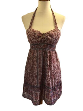 Guess Pink Floral Dress Sz 5 Halter Fit & Flare dress
